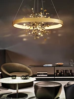art decor living room chandelier lighting modern chandelier lamp for bedroomdinning room circle suspension with stainless steel