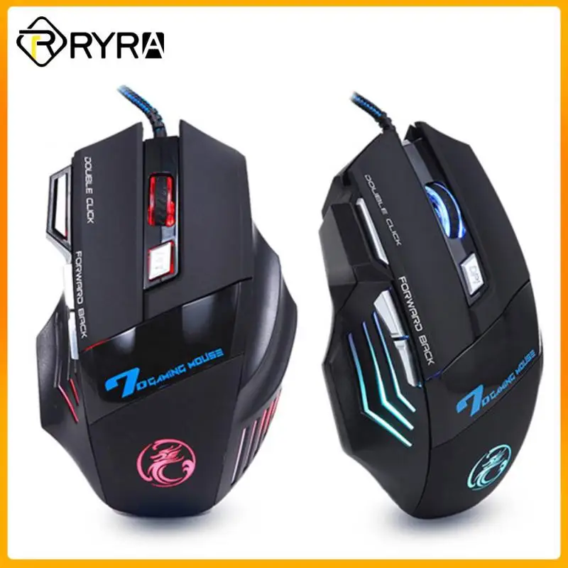 

Мышь Компьютерная RYRA Проводная Бесшумная игровая, USB, 7 кнопок, 3200DPI