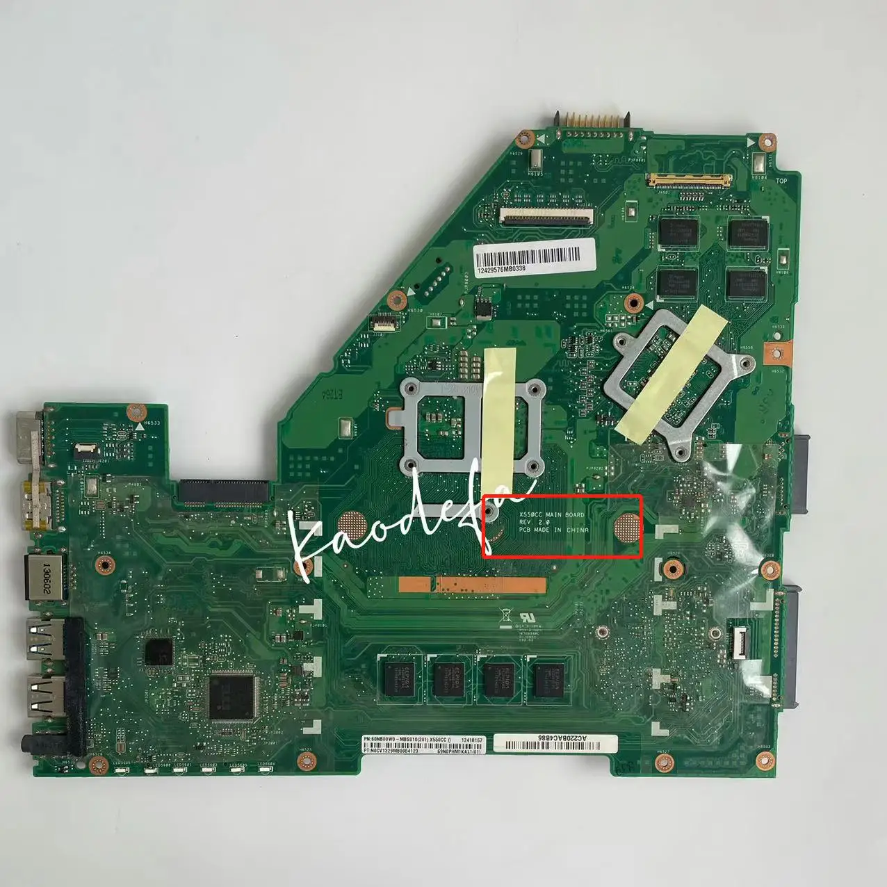 Для ASUS X550CC материнская плата для ноутбука CPU:I5-3337U GPU:N14M-GE-S0-A2 пам: 4G DDR3 REV.2.0
