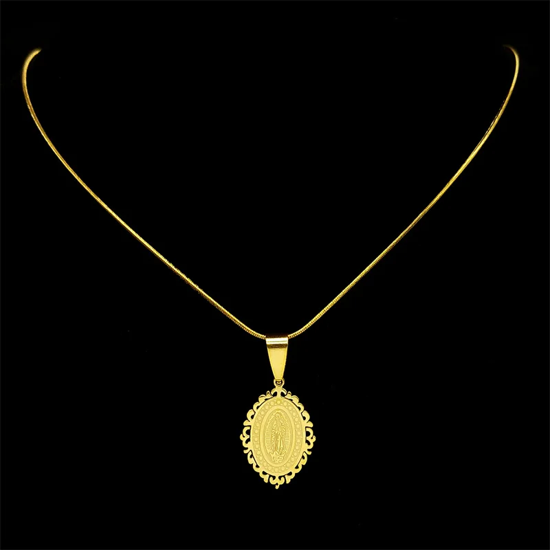 Католическое ожерелье Девы Марии для мужчин и женщин из нержавеющей стали