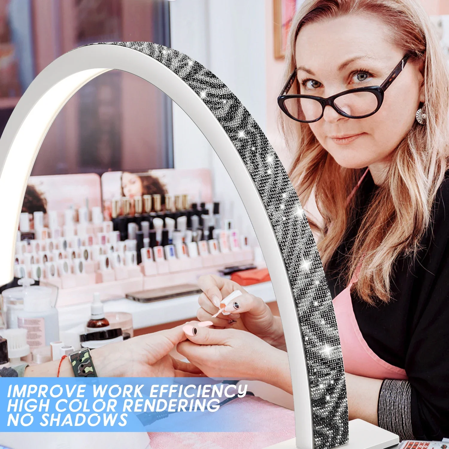 Лампа в форме полумесяца для ногтей 3000-6000K Настольная лампа маникюра салона