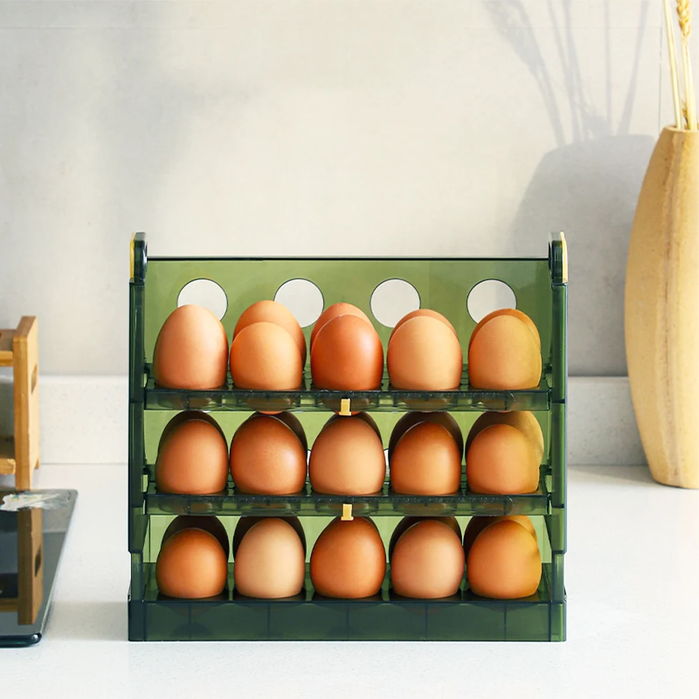 

20 Grids Egg Storage Box Rotating Egg Refrigerator Organizer Food Containers Egg Case Holder Dispenser Kitchen Storage Boxes