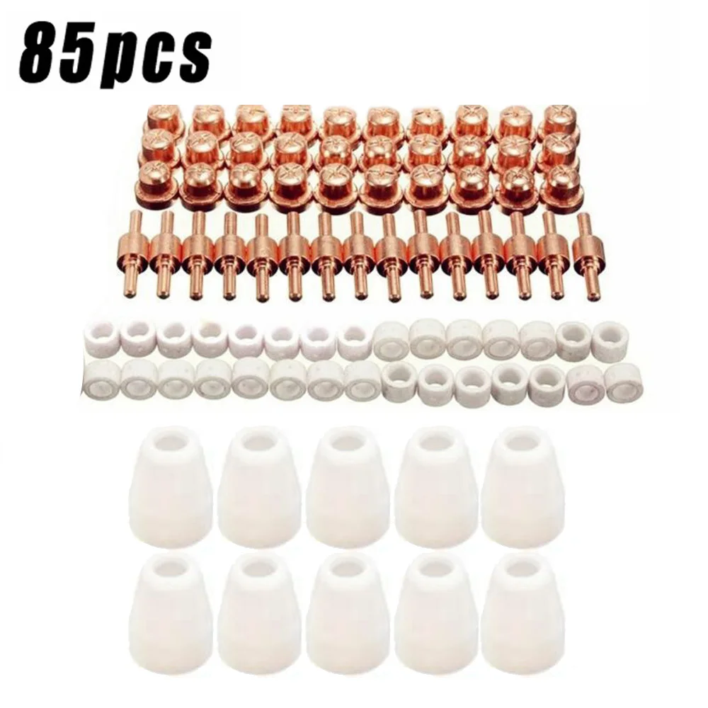 

85pcs Plasma Cutter Tip Electrodes & Nozzles Kit Consumable Accessories For LG-40 PT-31 Plasma Cutter Welding Tools