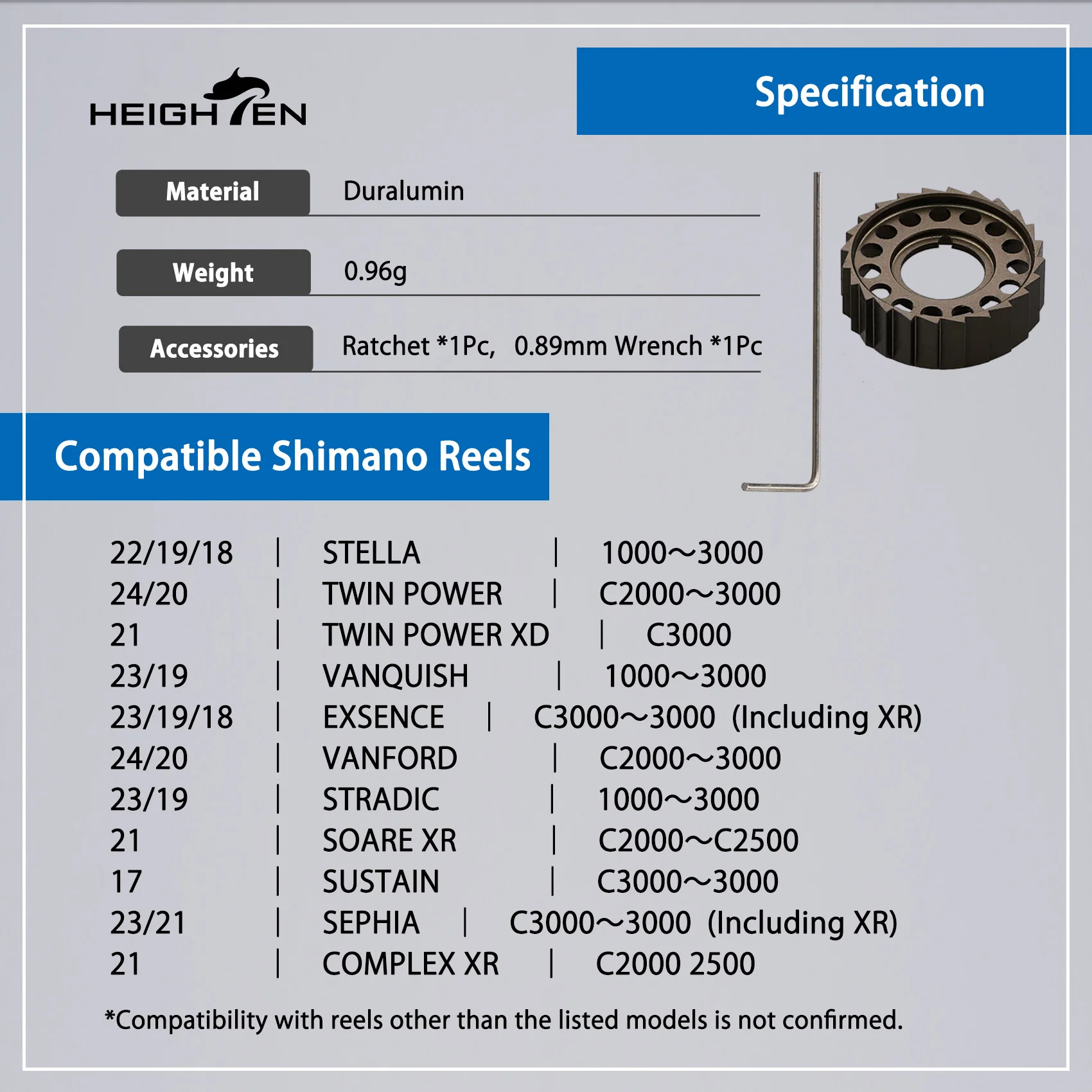 Фото HEIGHTEN Спиннинговая катушка с храповым механизмом для Shimano Stella Vanquish Twinpower Stradic Vanford №2