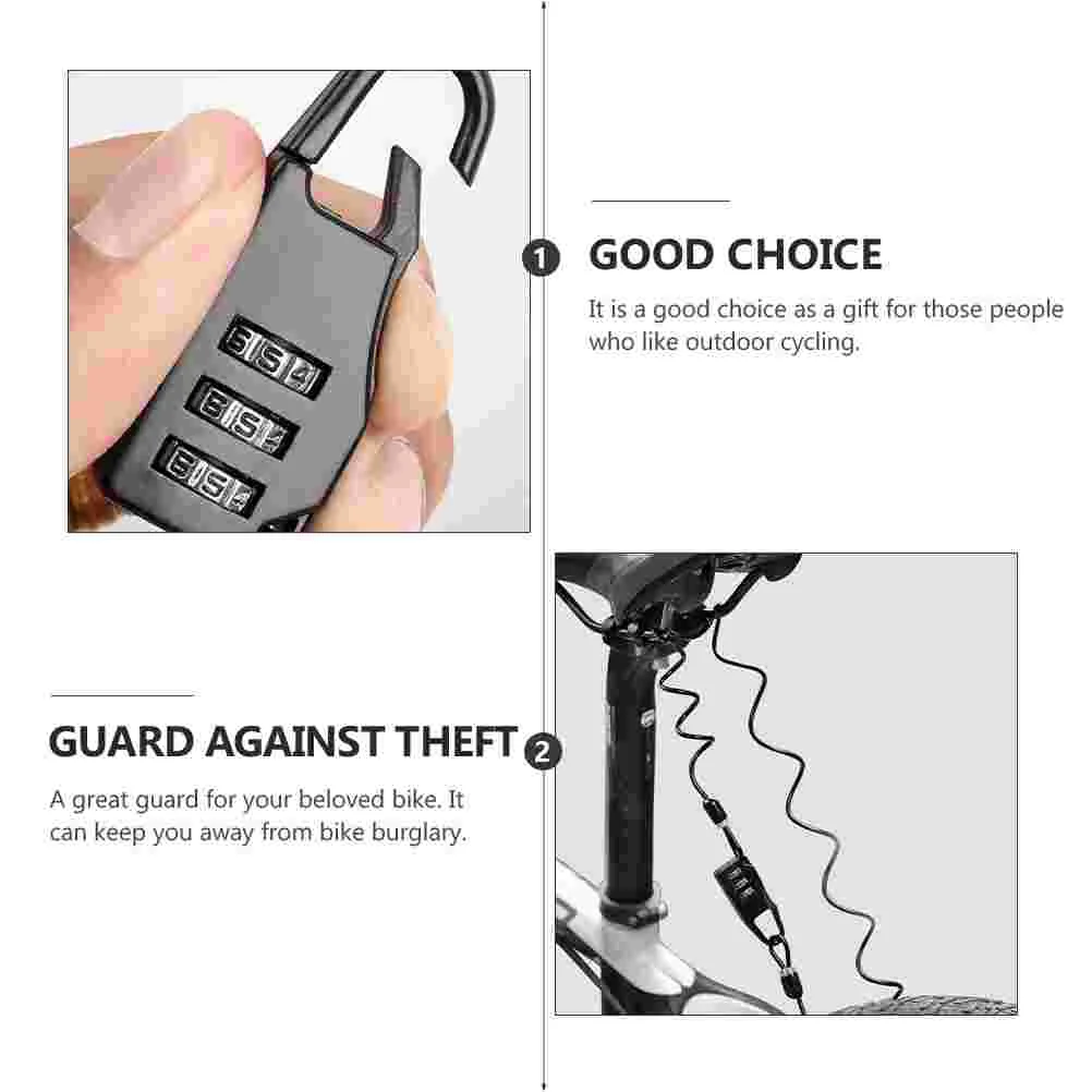 2 шт. велосипедный тросовый замок кодовый 3-цифровой пароль защитный