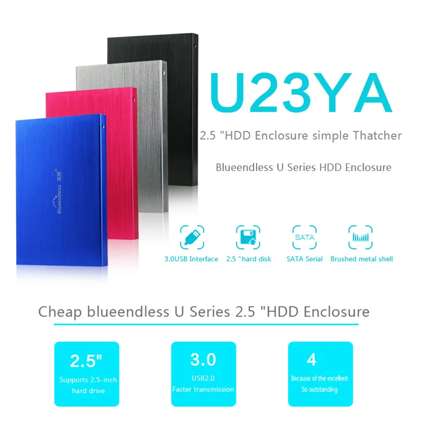 Фото Blueendless Внешние жесткие диски HD 80 Гб 500 Гб HDD ультра-тонкий сейсмический портативный жесткий диск для хранения или ноутбука №4