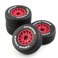 4pcs rc model car rubber tires wheel for 18 110 scale rc on road car hsp sonic 94102 gt lc racing ptg 2 tamiya tt02