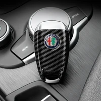 carbon fiber style key shell 3d keychain replacement back cover for alfa romeo giulia stelvio car key protector cover