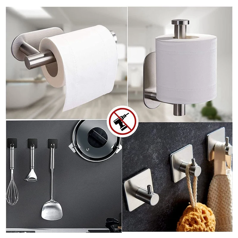 Акция! Держатель для туалетной бумаги самоклеящийся держатель 4 крючка без