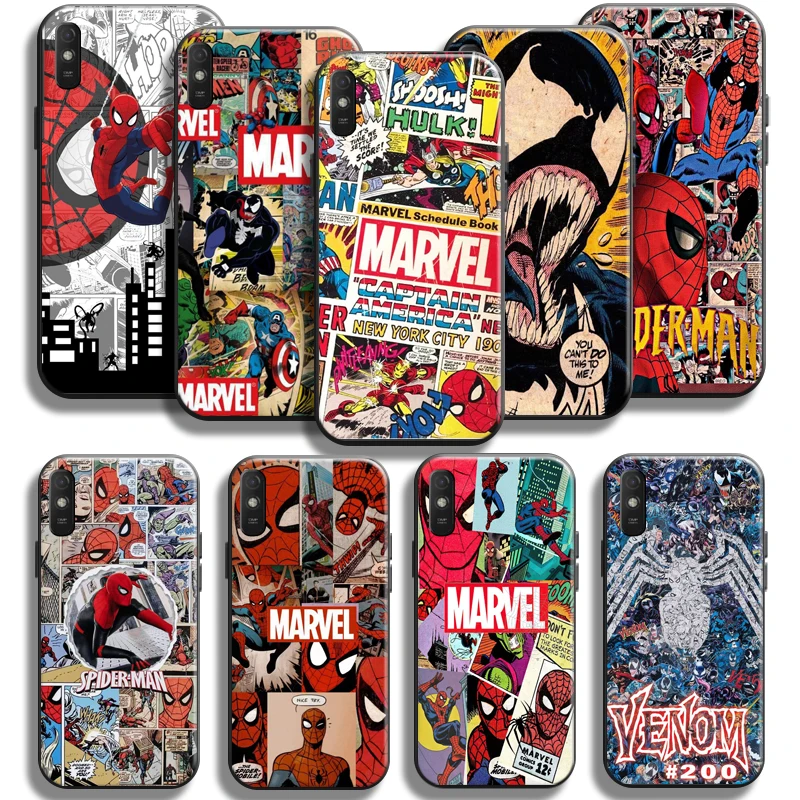 

Marvel Spiderman Venom Case For Xiaomi Redmi 9A Phone Case For Redmi 9AT Coque Back Soft Carcasa Liquid Silicon TPU