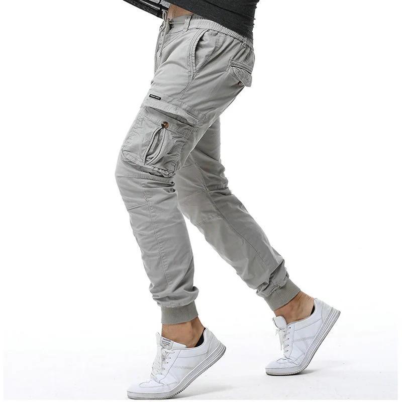 

Cotton Cargo Pants Men Ankle Banded Casual Slim Jogger Pants Men Pantalon Hombre