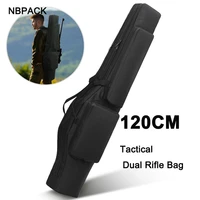 120cm tactical dual rifle bag backpack gun carry bag pouch airsoft shotgun gun padded case holster outdoor military hunting bag