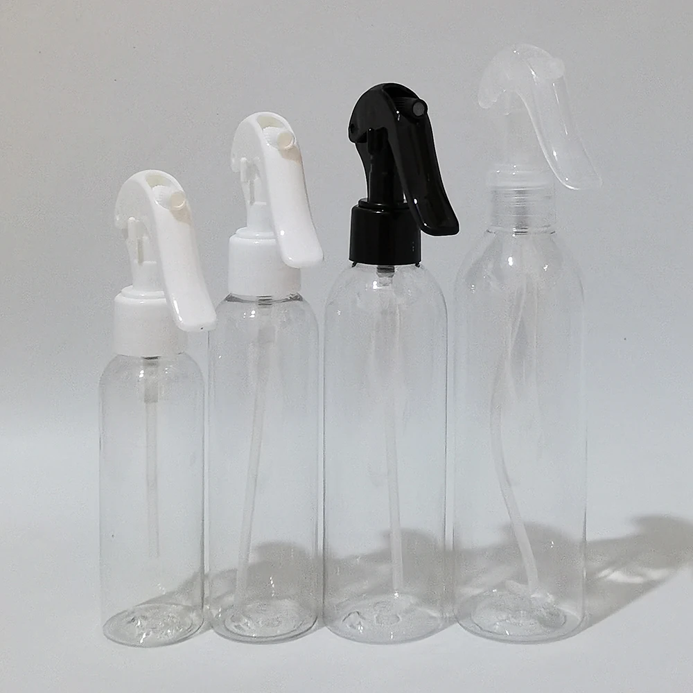 

100ml 150ml 200ml 250ml Clear White Plastic Trigger Bottles DIY Makeup Hair Sprayer Container Bottle With Spray Trigger Pump