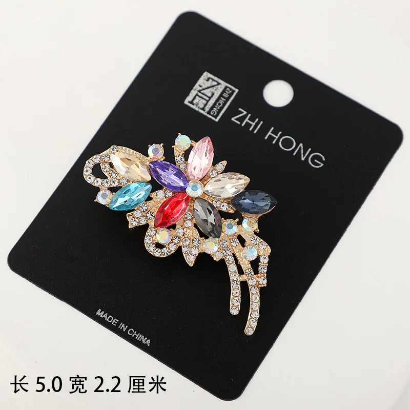 

High-grade Women's Brooch Inlaid Colored Crystal And Pearl Luxury Quality Pin's Accessories For Women