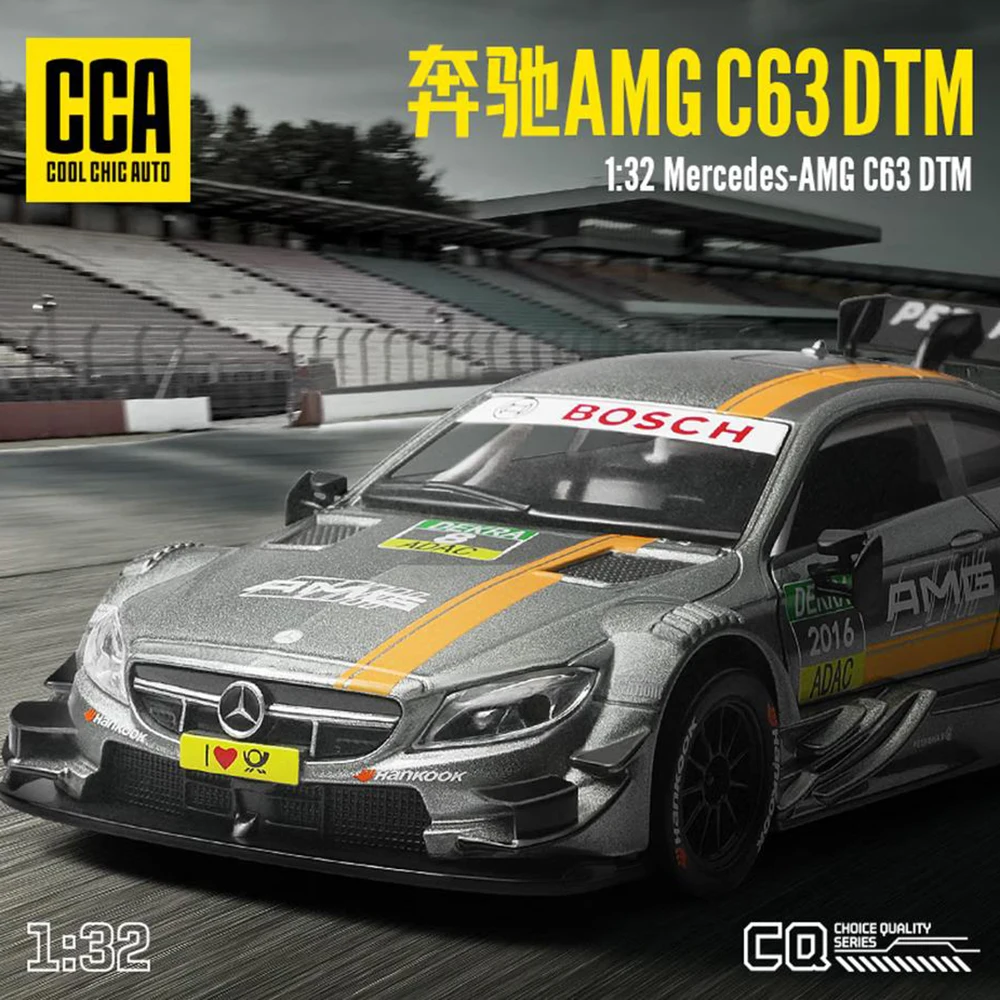 Фото Модель автомобиля CCA 1:32 из литого металла: Mercedes-AMG C63 DTM, BMW M4 GT3, Audi RS5 DTM. Игрушечный автомобиль с функцией обратного хода, металлический корпус, с подставкой для демонстрации, коллекционная модель. №3