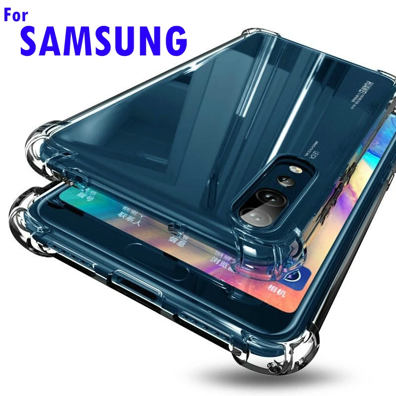 

S7 S8 S9 S10Plus Anti-Knock Silicone Clear Phone Case For Samsung Galaxy S22Ultra S20FE A51 A71 Note8 Note9 A20 A50 A70 A11 A21S