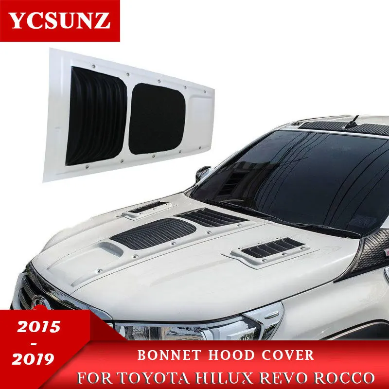 

ABS Bonnet Scoop Hood With Nut For Toyota Hilux Revo Rocco 2016 2017 2018 2019 2020 Double cabin Car Styling Ycsunz