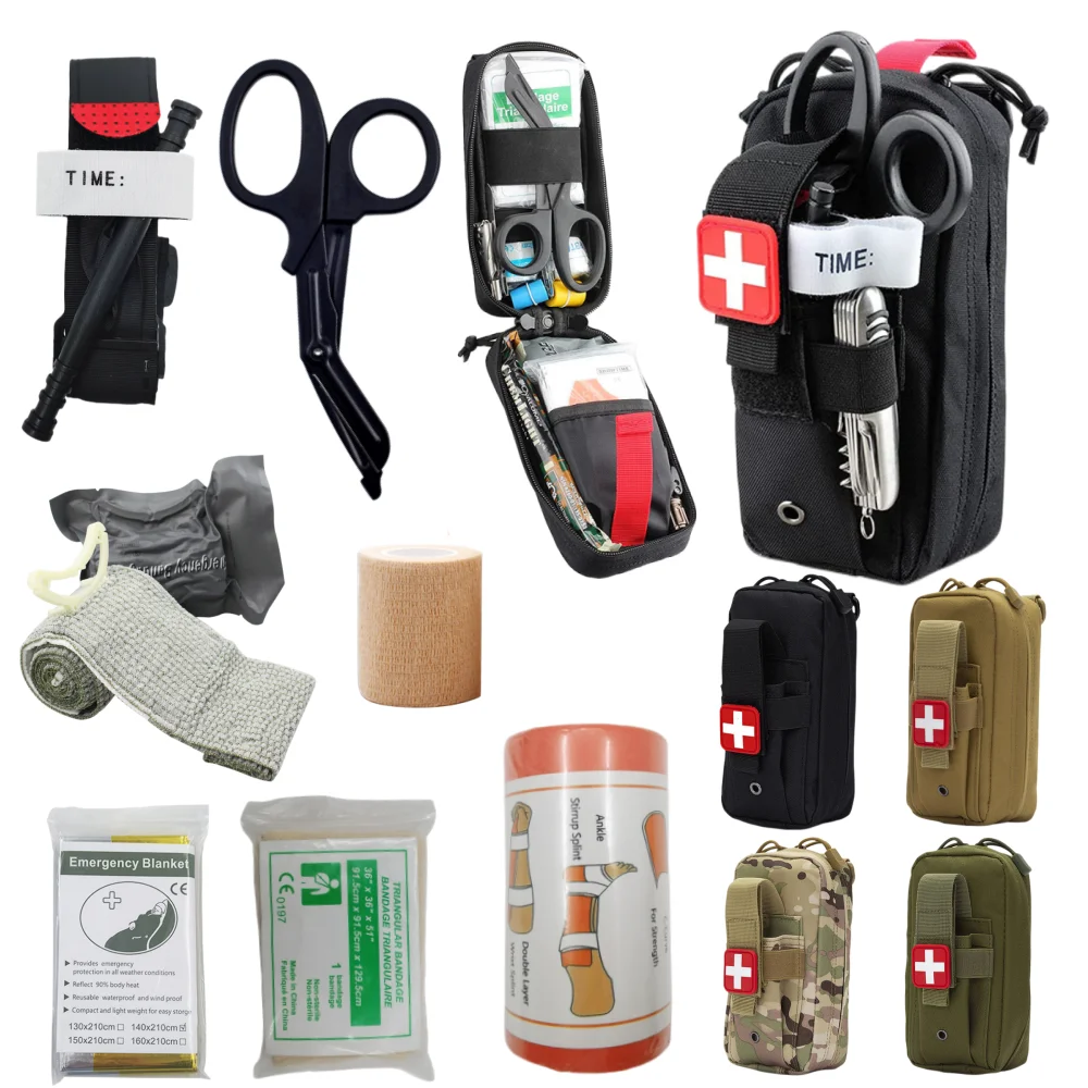 

Tactical Molle Medical EDC Pouch EMT Emergency Bandage Tourniquet Scissors IFAK Pouch First Aid Kit Survival Bag Military Pack