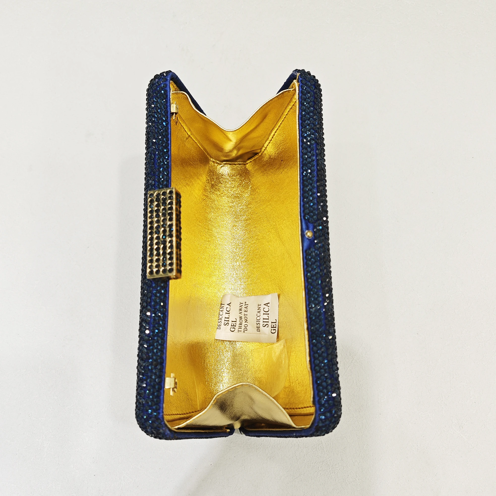 Женские вечерние клатчи с бриллиантами синие/фиолетовые Свадебные кошельки