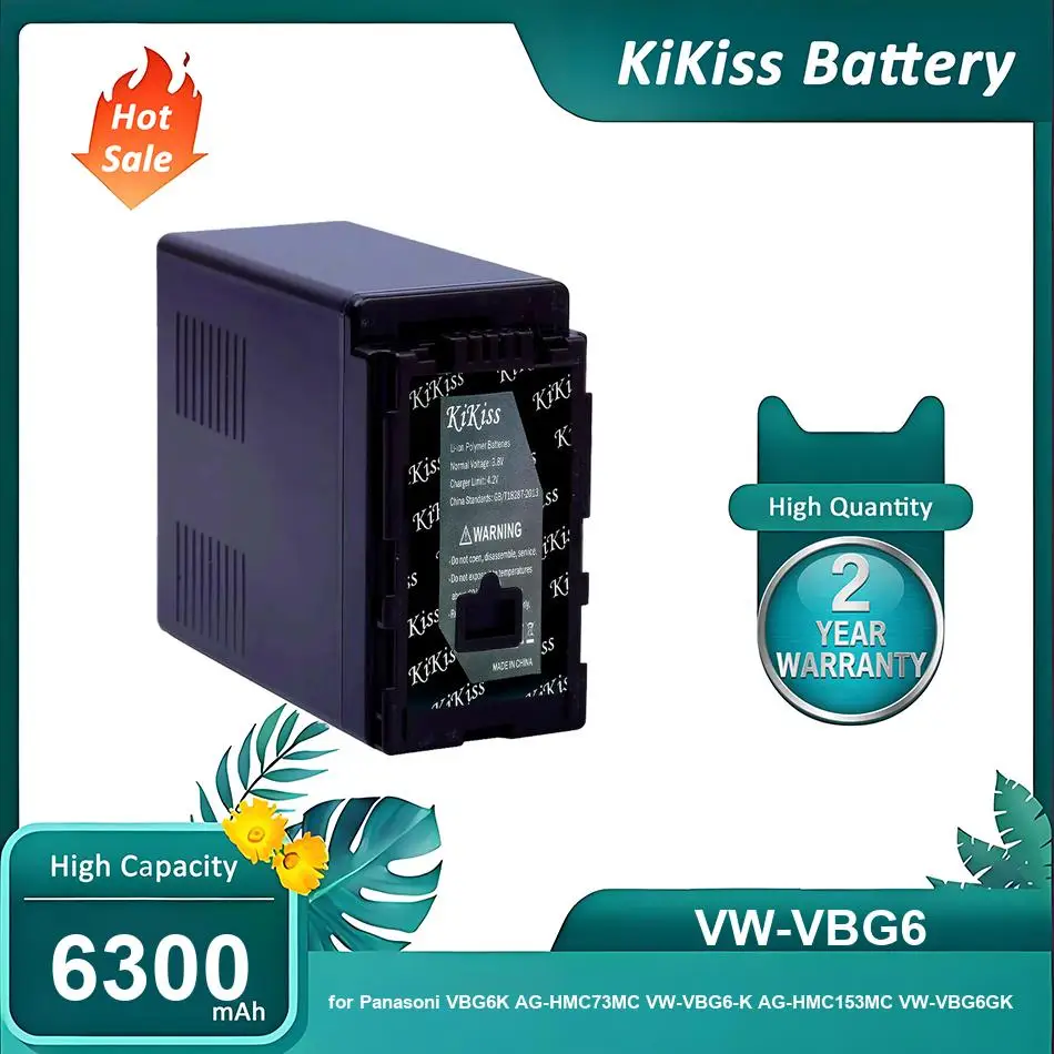 Фото Аккумулятор KiKiss для Panasonic VBG6K AG-HMC73MC VW-VBG6-K AG-HMC153MC VW-VBG6GK, VW-VBG6, 6300 мАч №1