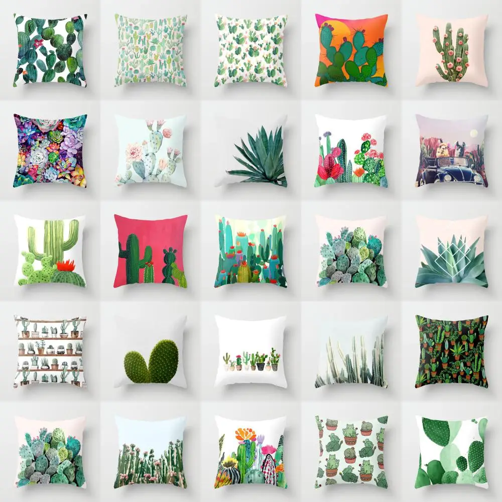 

Новый чехол для подушки в скандинавском стиле Ins, современный чехол для подушки с растениями, зелеными растениями, наволочка для дивана