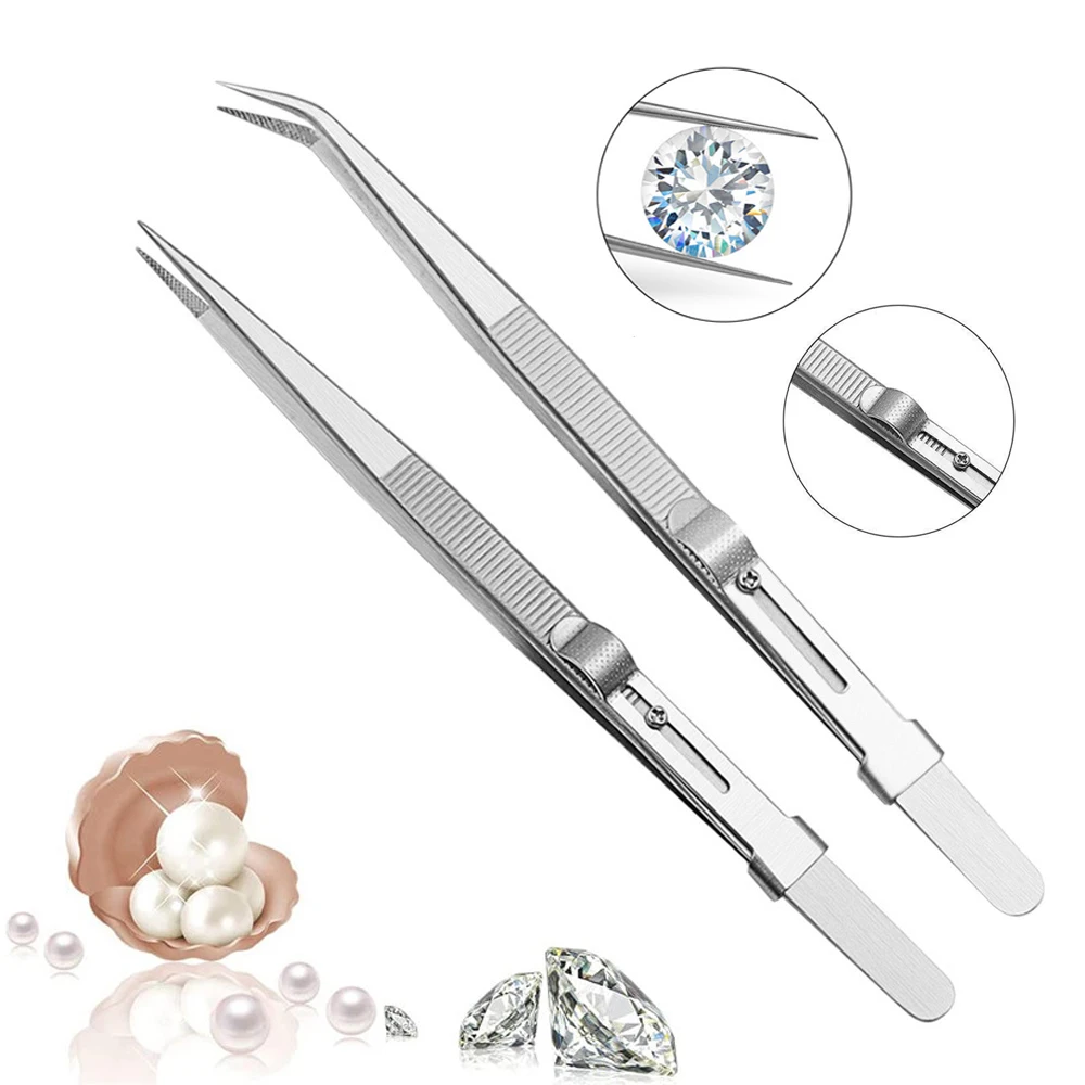 

Professional stainless steel high quality jewelry tweezers for DIY diamond gem jewelry Jeweler's jewelry making tools