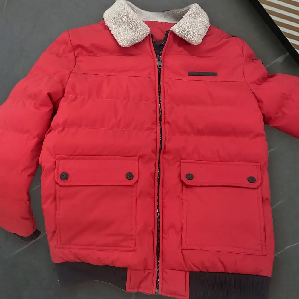 Chic Coat Soft Men Winter Coat Zipper Slim Fit Men Winter Coat  Thermal