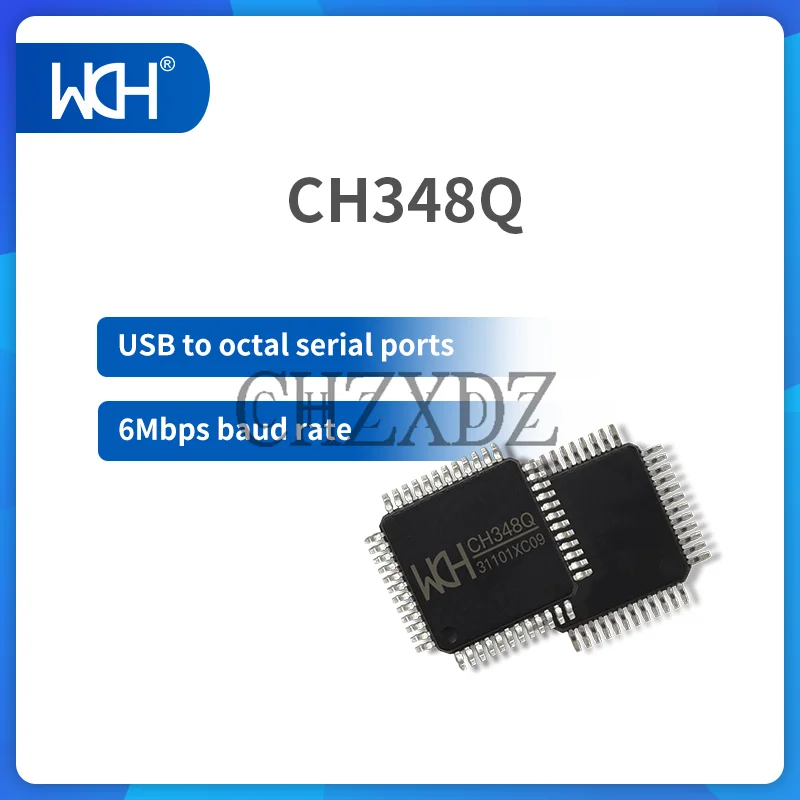 

5Pcs/Lot CH348 480Mbps High-speed USB To 8 UART Chip, 1200bps To 6Mbps, RS485 Control, 48-channel GPIO, LQFP48 And LQFP100