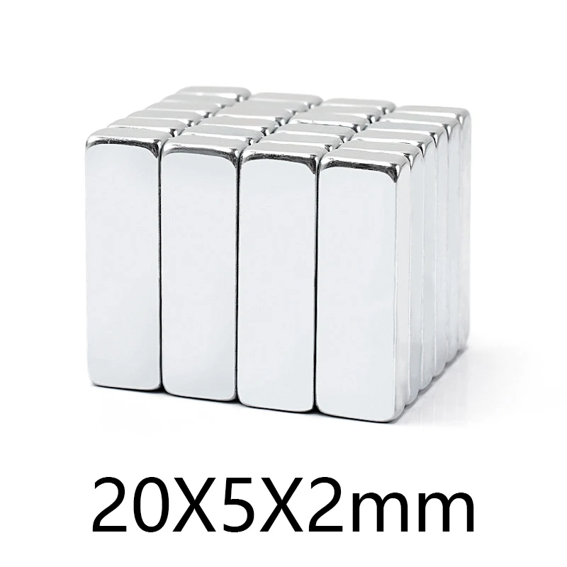 

10/20/50/100/150/200PCS 20x5x2 Strong Block Magnets N35 Permanent Neodymium Magnet 20*5*2 Rectangular Rare Earth Magnet 20x5x2mm