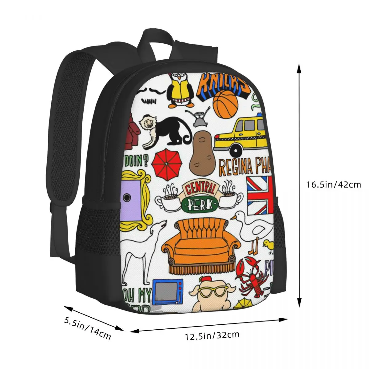 Friends Tv Show Backpack for Girls Boys Travel RucksackBackpacks for Teenage school bag
