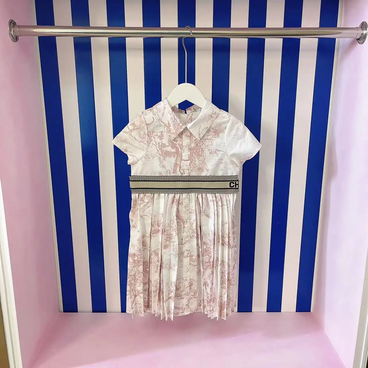 Высококачественное платье для девочек новинка 2022 элегантная рубашка с коротким