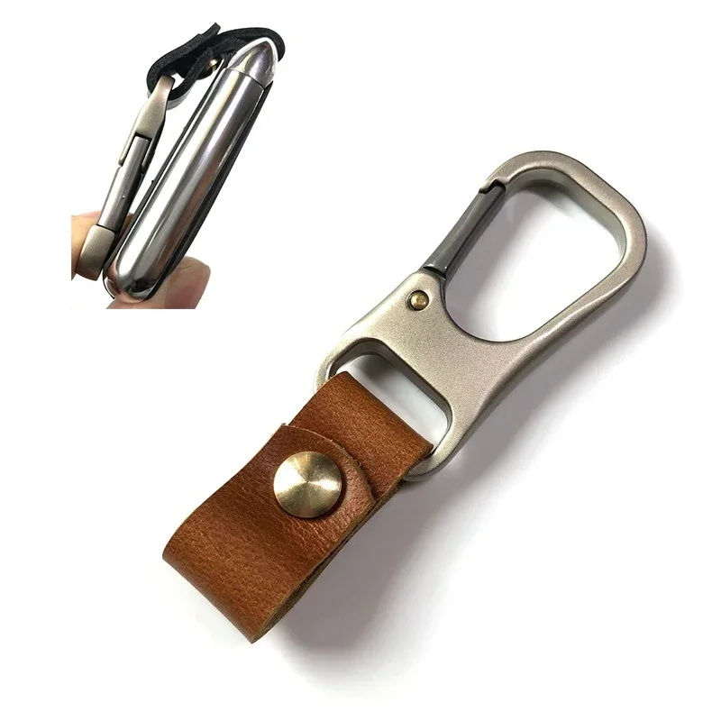 Простой высококлассный брелок для ключей из натуральной воловьей кожи мужской