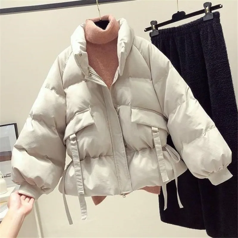 New Winter Women's Jacket Thick Warm Bomber Jackets Cotton Padded Parka Coat Female Loose Puffer Parkas Oversize Outwear