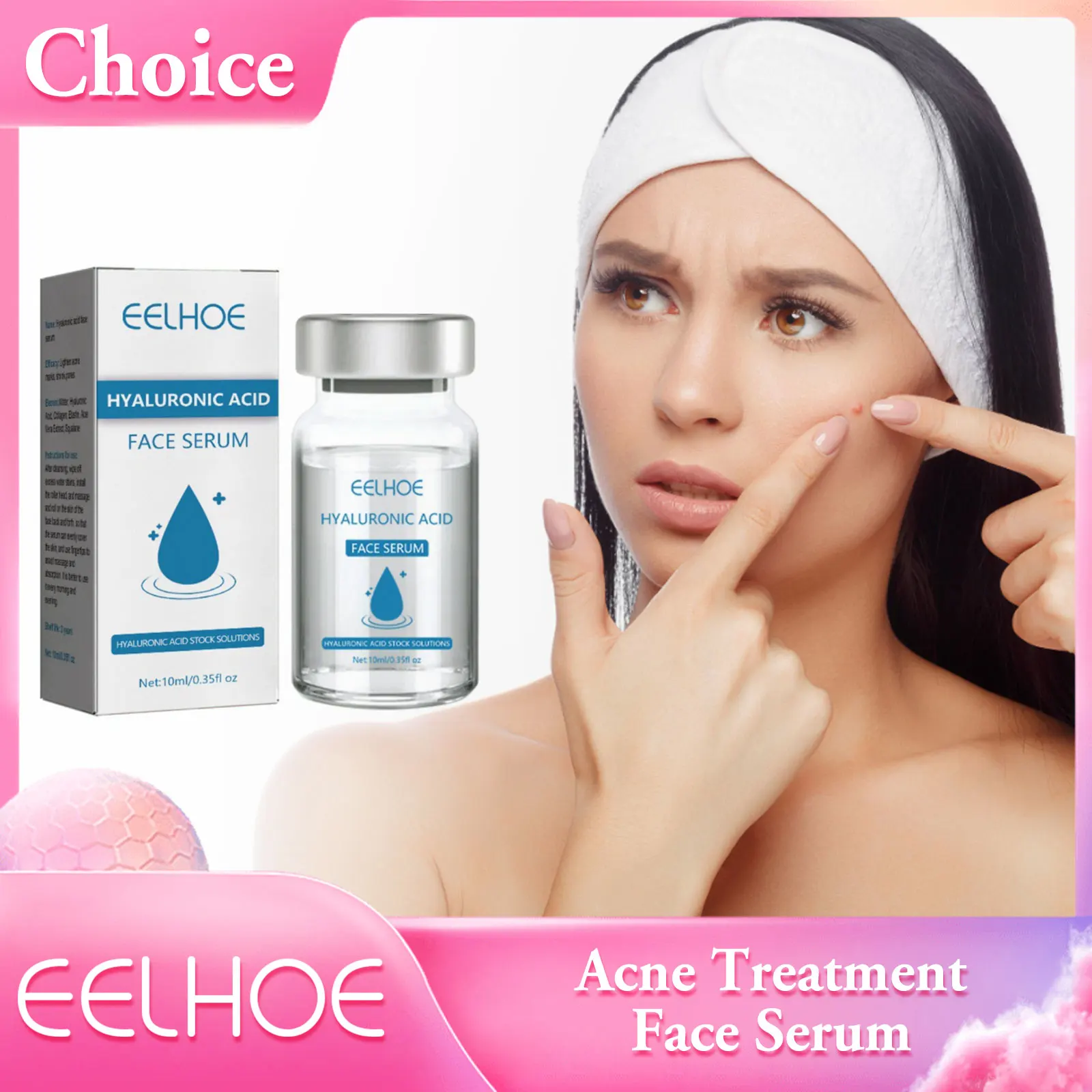 Сыворотка для лица с гиалуроновой кислотой сужающая поры улучшающая обвисшую