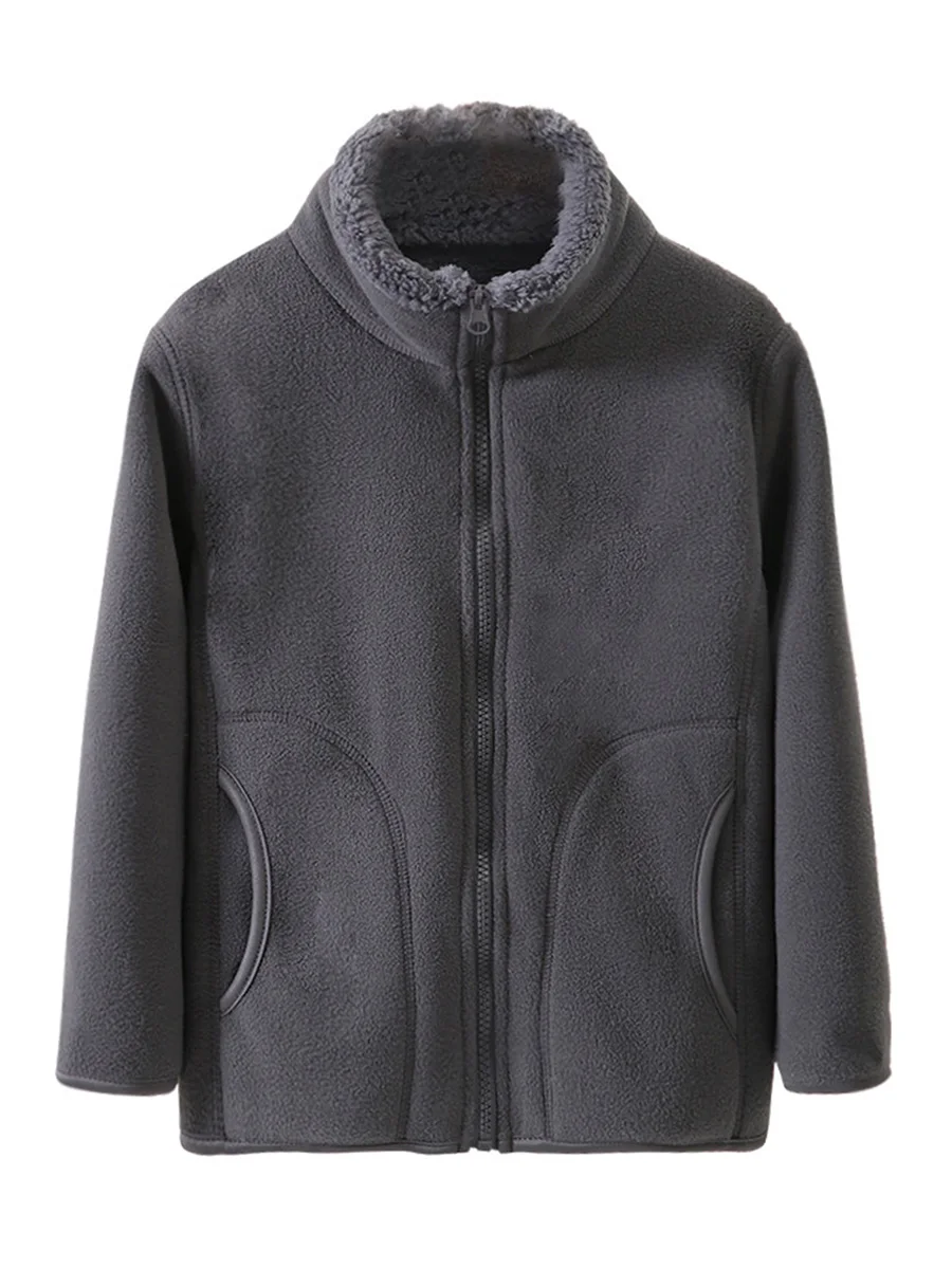 Family Matching Sherpa Jackets Trendy Zip Up Long Sleeve Winter Fall Casual Warm Fleece Coat Outerwear with Pockets