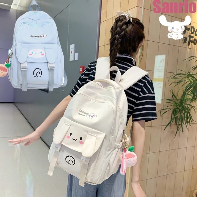 

Sanrio Cinnamoroll Kuromi Ompompurin Pachacco Kawaii мультяшная сумка для книг большой емкости с принтом для девушек сумка через плечо новая модная сумка