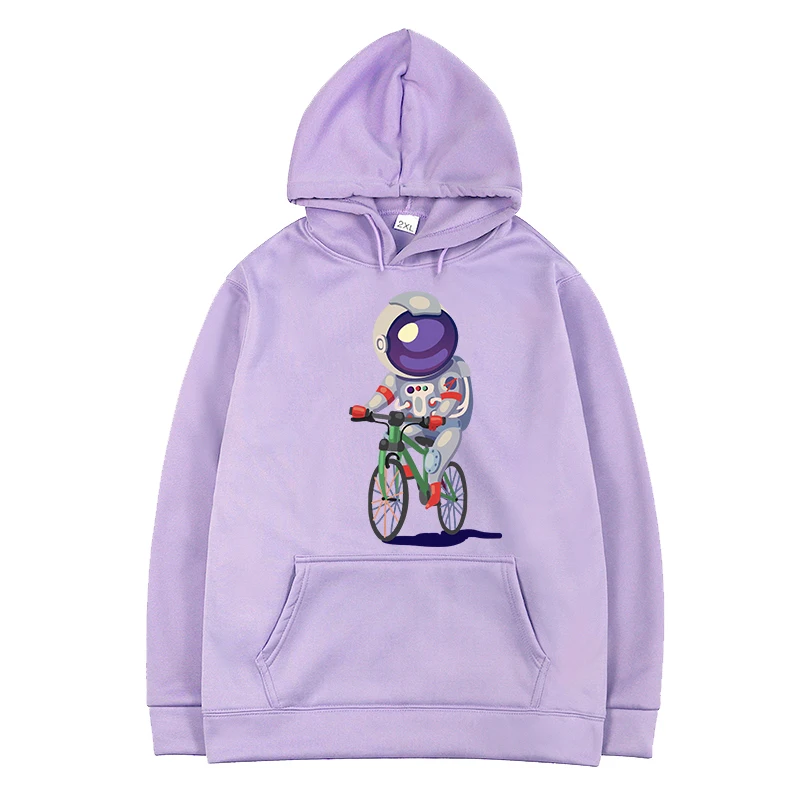 

Astronaut and bike Hoodie Cartoon Unisex Long Sleeve Casual Fashion Clothes Spring Autumn Pullovers Hip Hop harajuku Streetwear