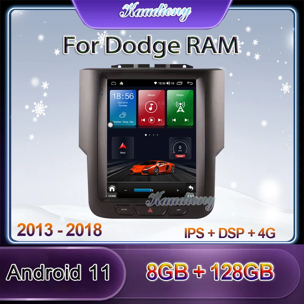 

Kaudiony Android 11 For Dodge RAM Car DVD Multimedia Player Auto GPS Navigation Radio Automotivo Stereo 4G DSP WIFI 2013-2018