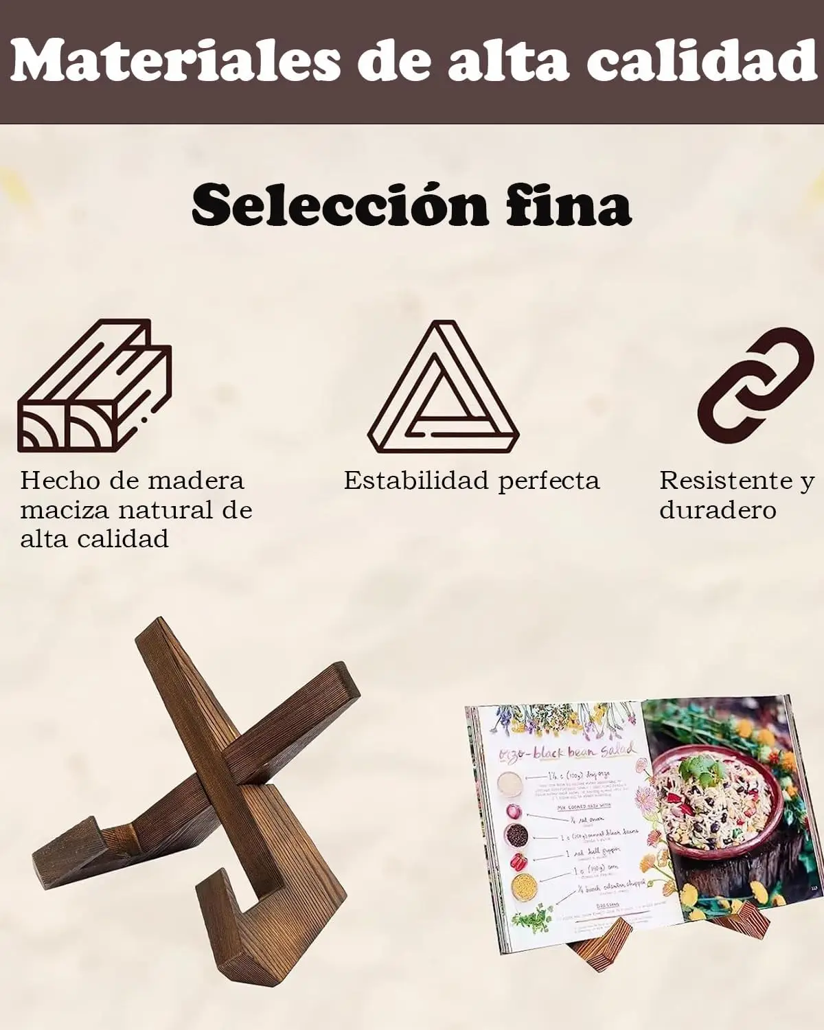 Фото НОВАЯ деревянная подставка для кулинарных книг, плоская подставка для рецептов, подставка для чтения, деревянная подставка для дисков, подставка для книг, из дерева №4