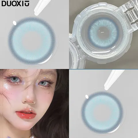 DUOXIU 2025 ежедневные цветные контактные линзы синие для близорукости 0-8,00