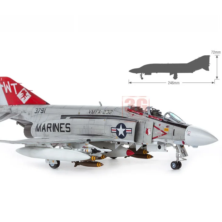 Сборная модель самолета U.S. F/4J VMFA-232 Red Devils масштаба 1/72 от компании ACADEMY для взрослых, статичная игрушка для хобби и DIY.
