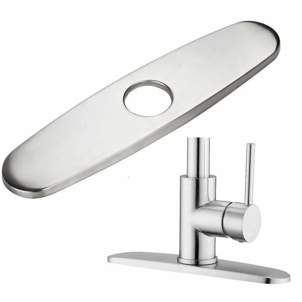 

10inch Faucet Plate Hole Cover Deck Plate Tap Cover Kitchen Faucet Accessories Stainless Steel Hardware For Most Single Hole