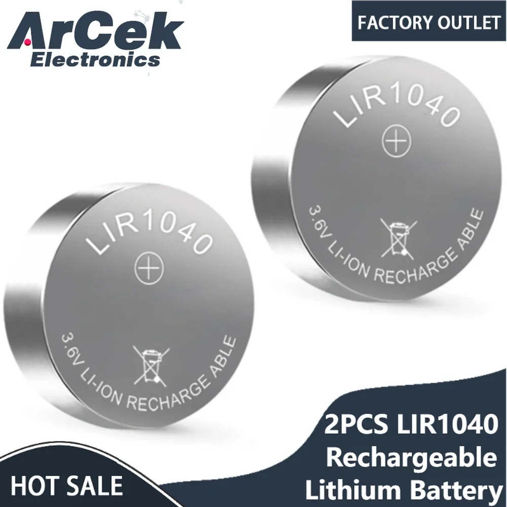 2 шт./партия LIR1040 перезаряжаемая литиевая батарея 3 6 В 35 мАч LIR 1040 для TWS гарнитуры