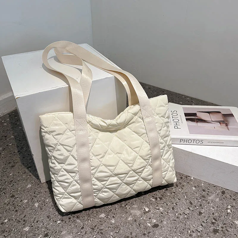 

Top Brand Shopper Shoulder Bags For Women Soft Cotton Nylon Shopping Bags Canvas Female Totes Bag Large Capacity Single Handbags