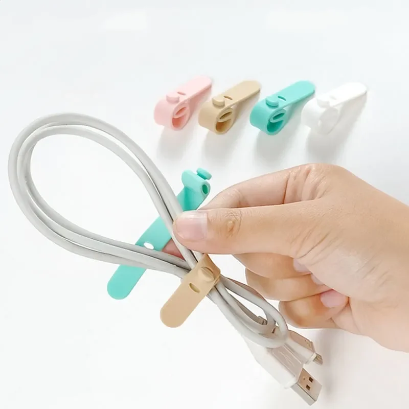 

Cable Winder Organizer Silicone Earphone Clips Wire Cord Management Buckle Straps Cellphone Accessories Organization
