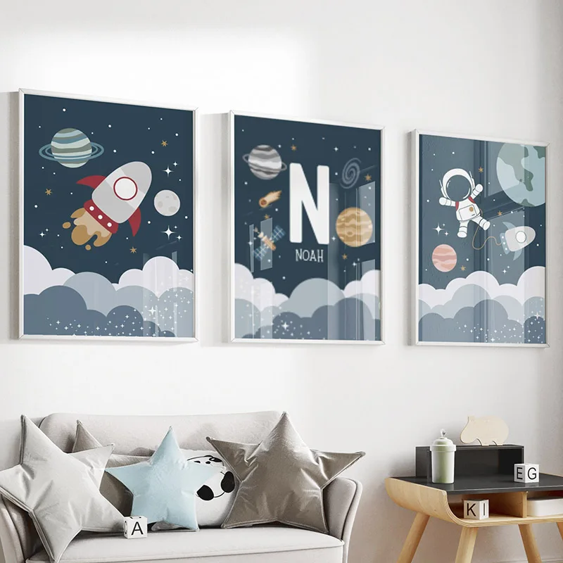 Настенная картина на холсте космическая ракета