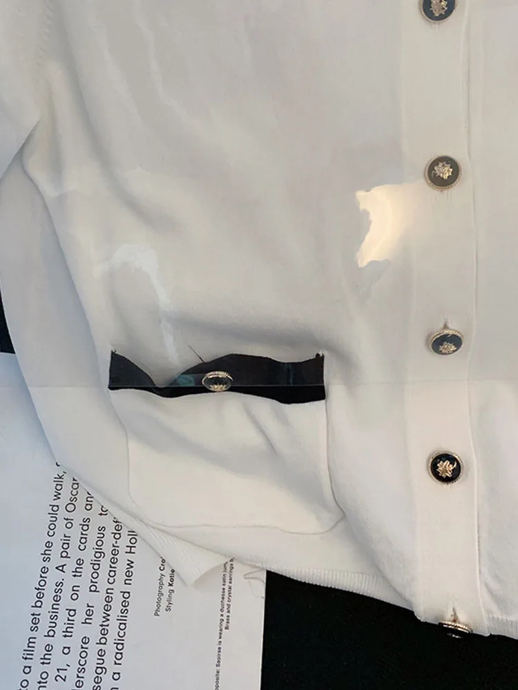 Элегантный комплект французской одежды из двух предметов однобортный вязаный