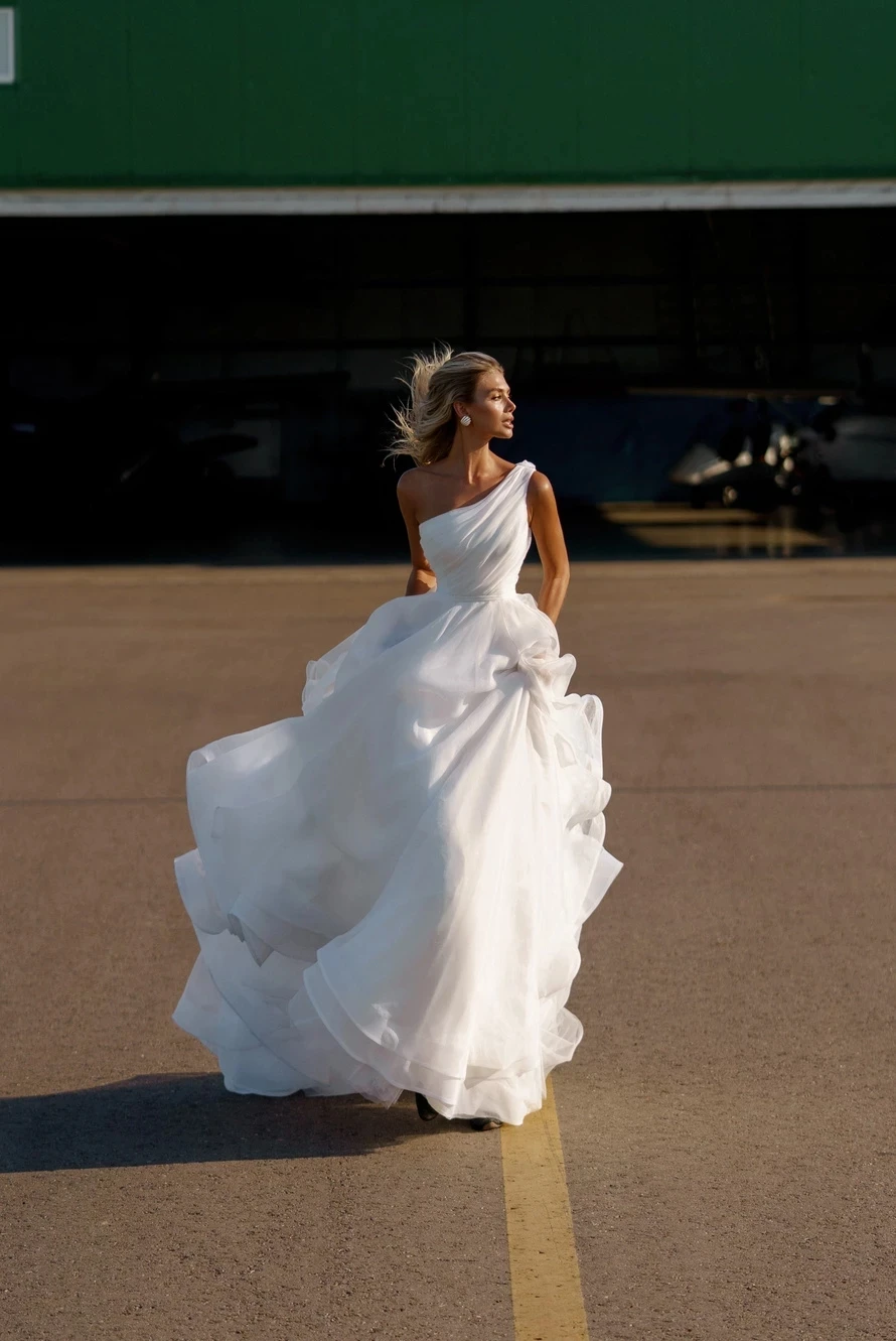 

A-Line Womens Wedding Dresses Sleeveless One Shoulder Bohemian Beach Vestido De Noiva Sereia Gowns Elegantes Para Mujer2023 Sexy