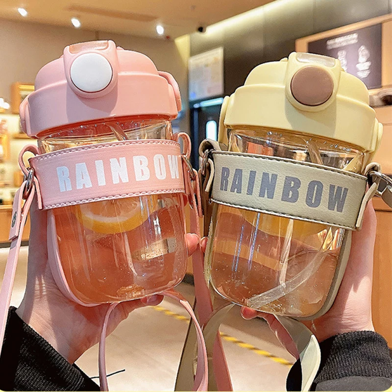 

Double Drinking Cups Girls High-Value Kettle Large-Capacity Portable Children'S Students With Cup Sleeves Can Be Slung Cups