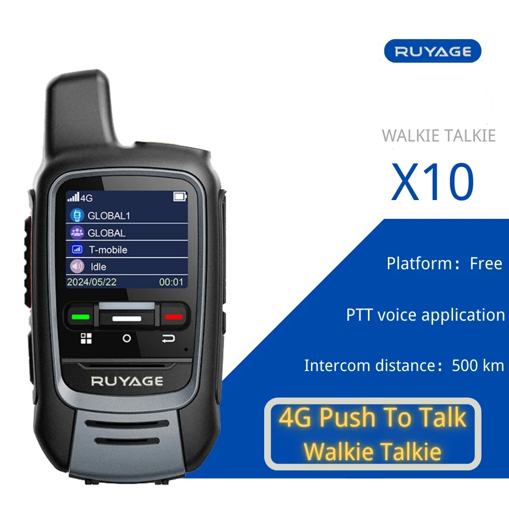 Ruyage-X10 4G Push To Talk Walkie Talkie двусторонняя радиостанция телефон Ham Station мобильный